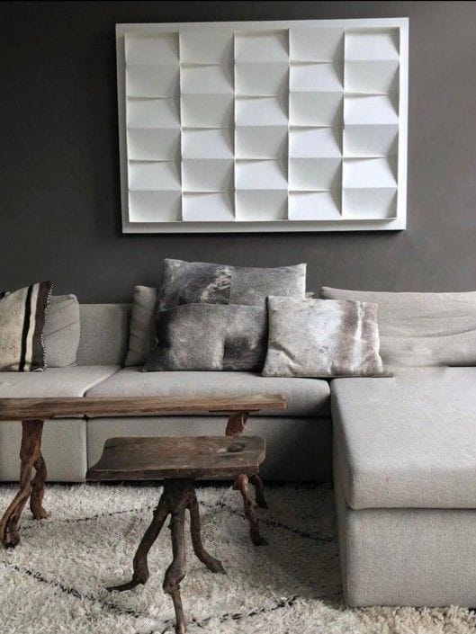White bricks XL interior Art in return white relief